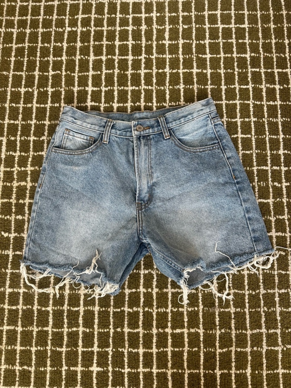 Denim Cutoff Shorts - Light Blue